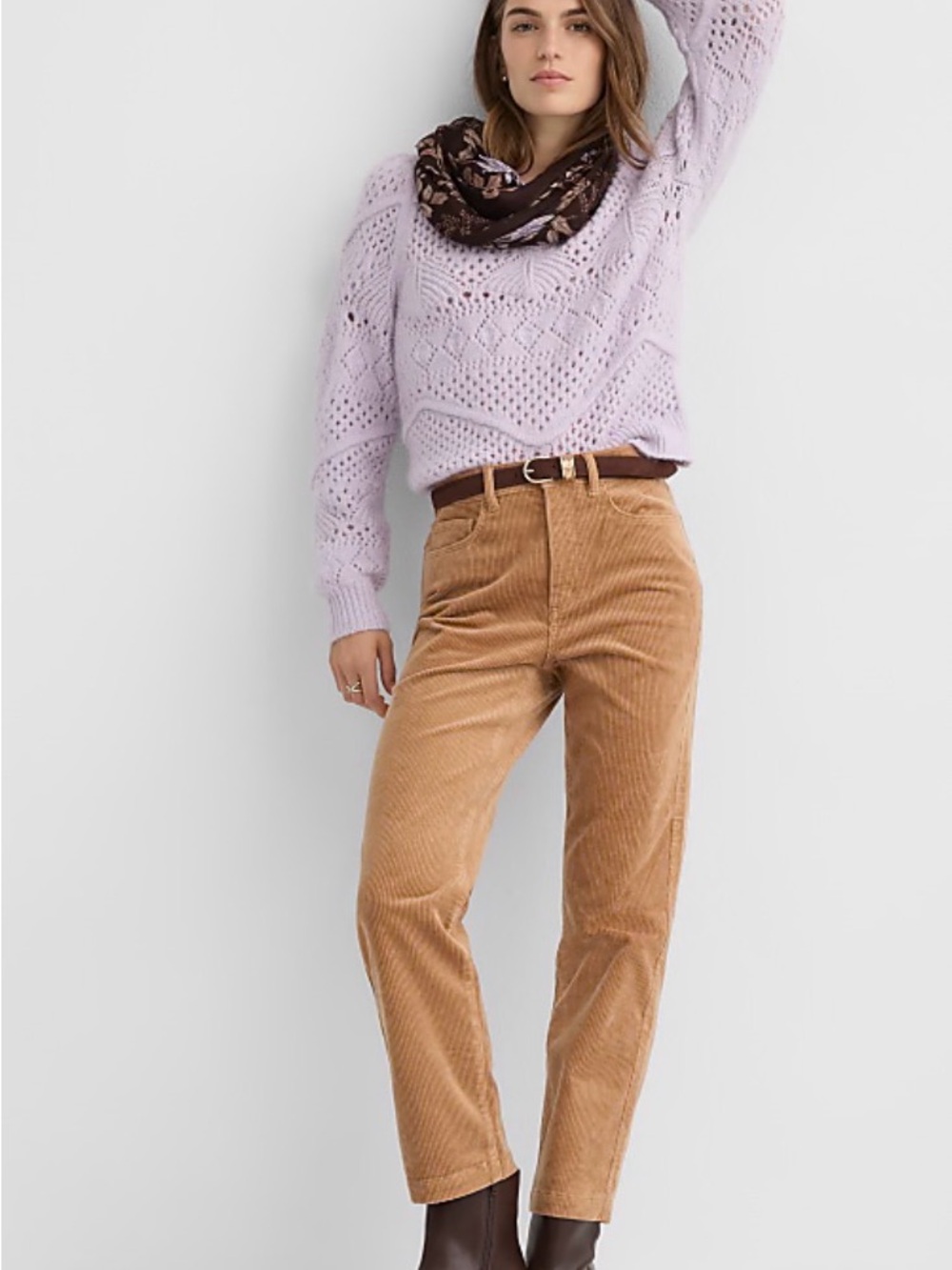 LOFT Straight-Leg Corduroy Jeans in Camel